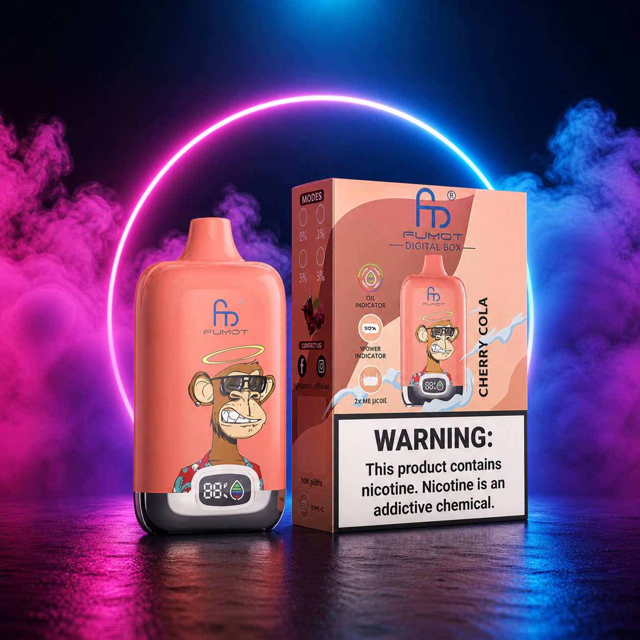 Fumot DigitalBox 12K Cherry Cola - vape descartável para adultos com sabores de vape e Puffs em Portugal