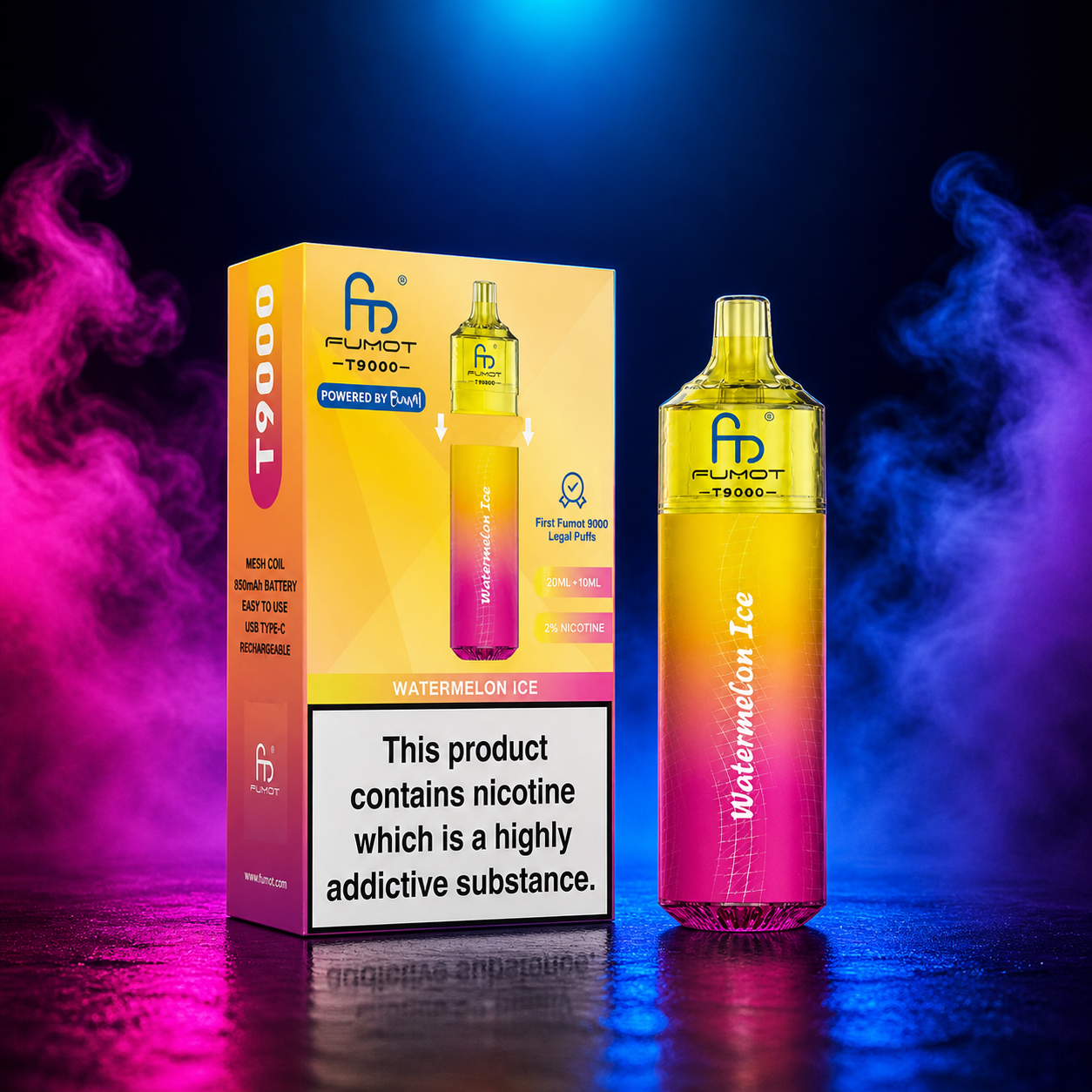 Fumot T9000 9K Watermelon Ice - vape descartável para adultos com sabores de vape e Puffs em Portugal